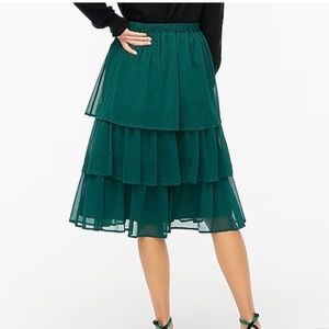 J. Crew Ruffle tiered midi skirt